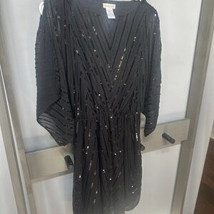 New NWOT MainStrip Women's Dress Full Sequin Black Small